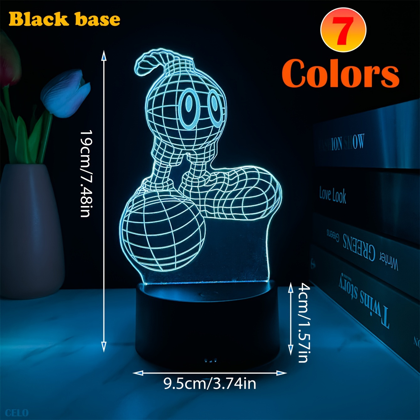 modern 3d cartoon night light desk lamp usb powered 7   switch plastic tabletop   for bedroom study gaming room ideal holiday birthday gift desk lamp for office study room lighting   design durable plastic Product details 5
