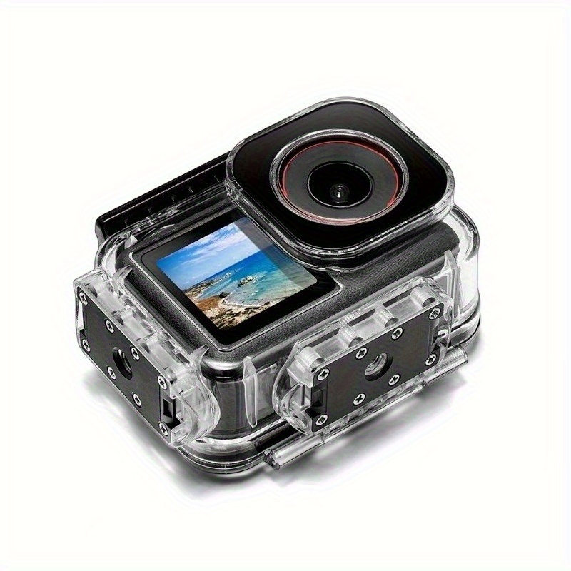 5pro 4 3 protective case high quality shockproof clear transparent hard shell with mounting holes screws for action camera accessories     secure screw mount details 6