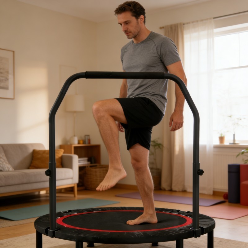 Fitness Enthusiast'S Special Trampoline, Stable Base with Six-Leg Support, No Rollover During High-Intensity Training. Do Fat-Burning Exercises in The Basement, And It Won'T Budge No Matter How Hard You Jump. Fitness Trampoline