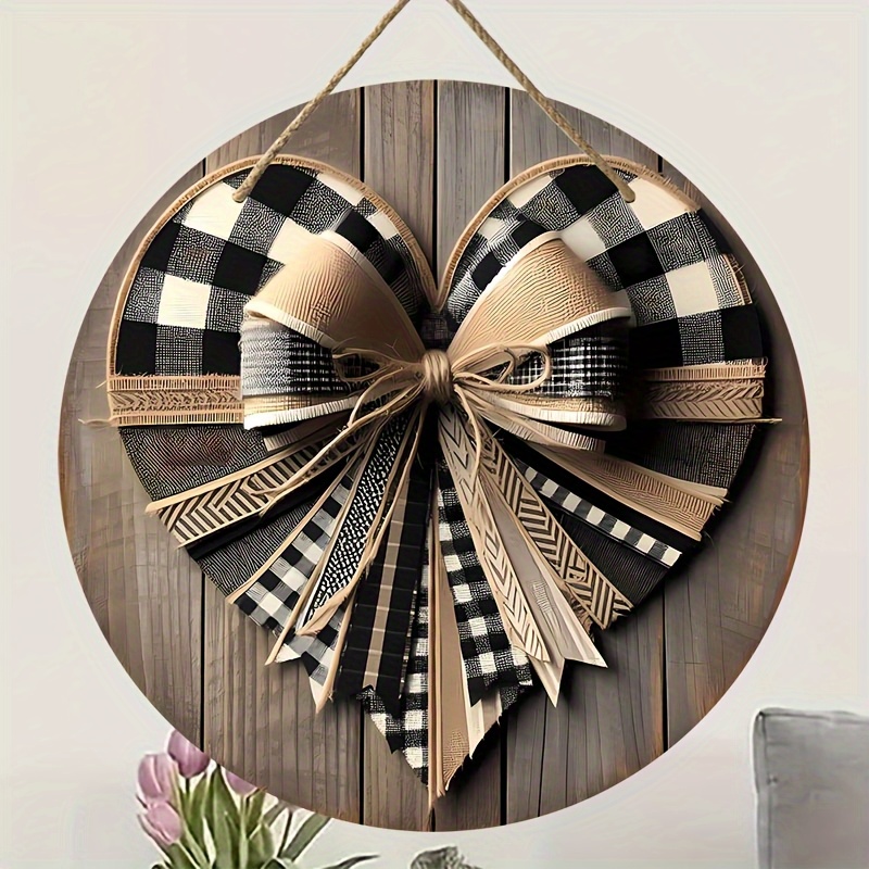 

Vintage Style Heart-shaped Wooden Wall-mounted Decoration Sign, , Multi-functional Home And Room Decoration, With Garland Attachment, Suitable For English, Valentine's Day And Holiday Gifts