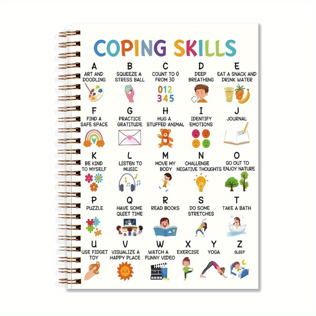 

1pc Emotional Coping Skills Notebook, 5.5x8.3in, 50 Pages, Educational Planner For , Self-care, Mental Health, Office & School Stationery, Ideal Gift For