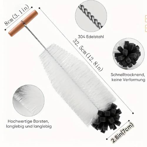 1pc premium bottle brush deep clean narrow glass baby bottles travel mugs scratch proof bristles with ergonomic handle quick dry design for water bottles food grade kitchen cleaning tool sleek