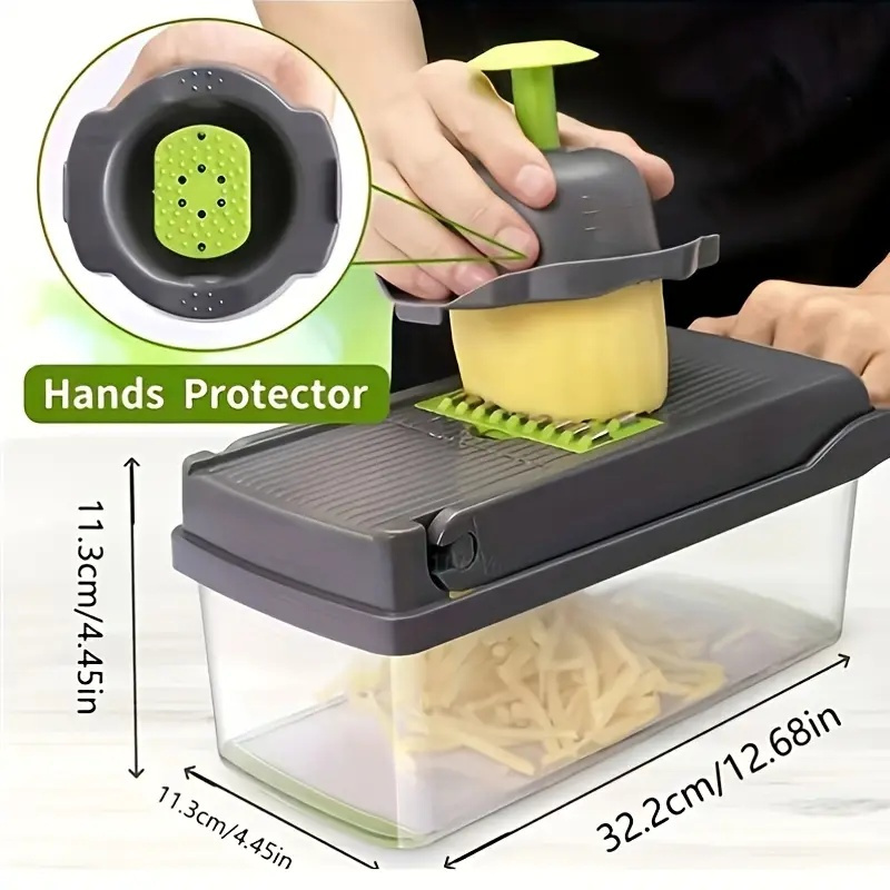 multifunctional handheld vegetable cutter set food contact safe   plastic easy to clean essential kitchen gadget for chopping vegetables fruits and more details 2