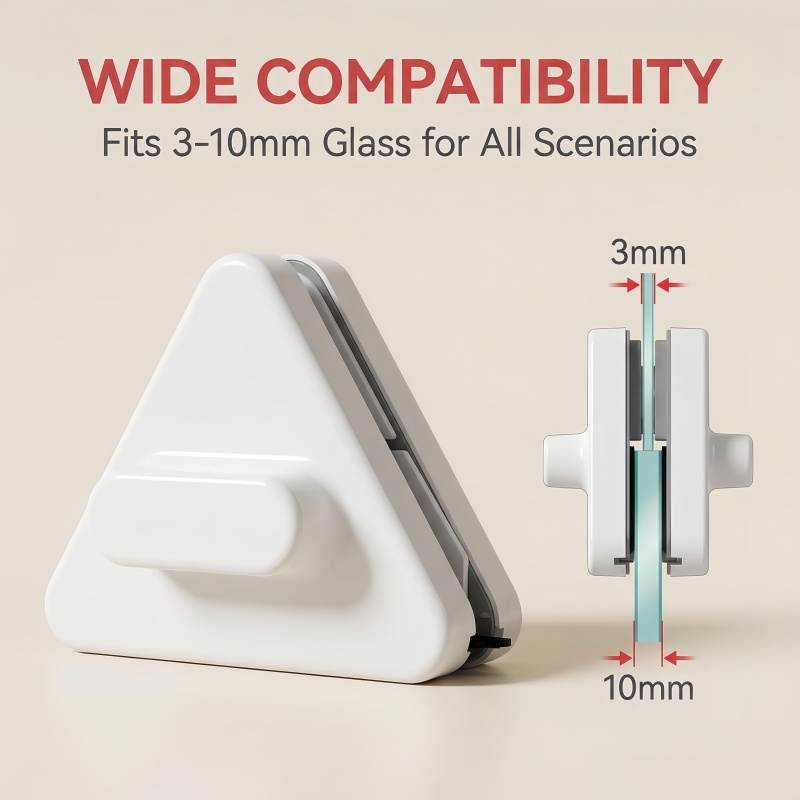 item picture household double sided glass wiper triangular magnetic window cleaner double sided strong magnetic glass cleaner household high   glass wiper adjustable   anti drop   for cleaning window  