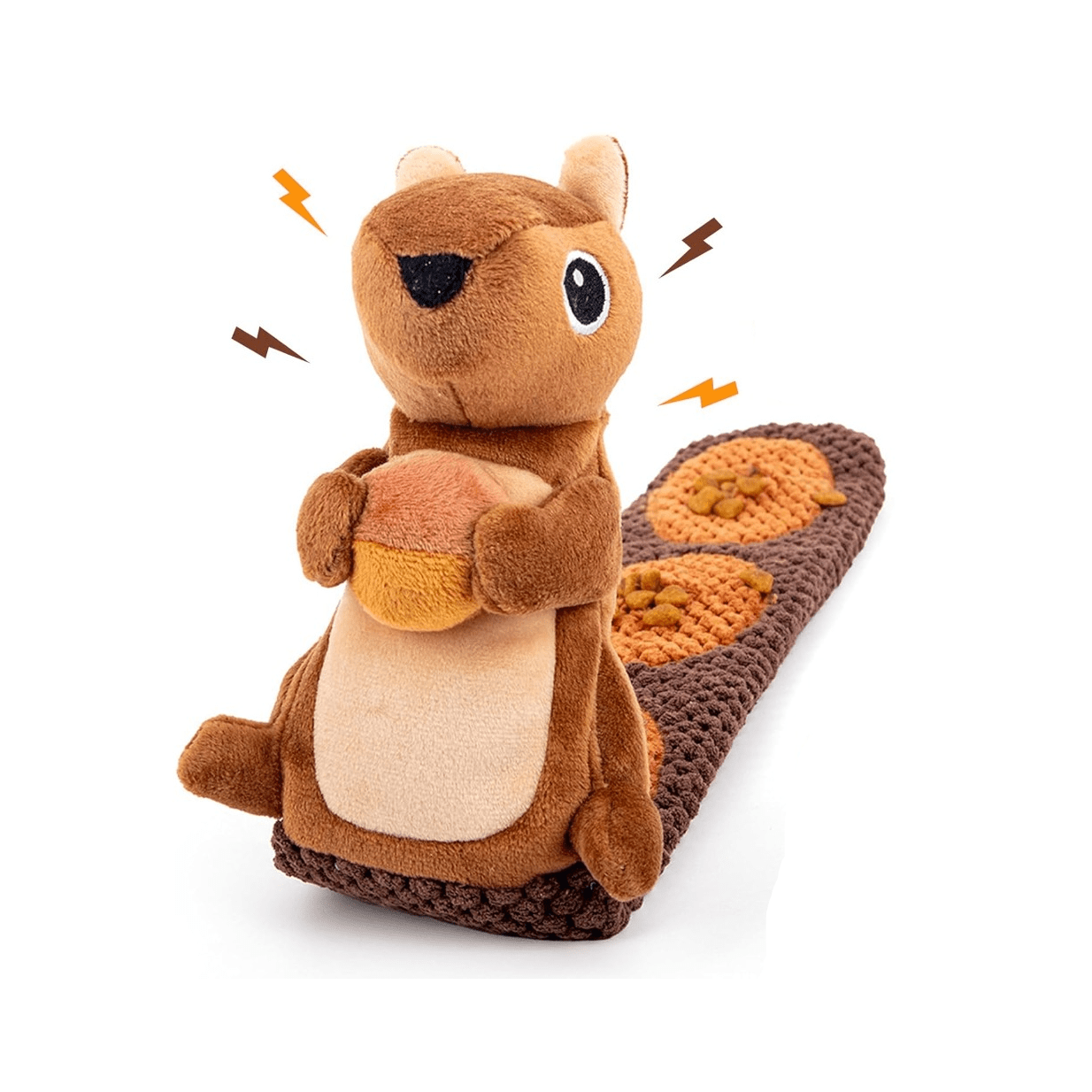 Image of Squeaky Squirrel Toy For Dogs: Sturdy Iq Treat Ball, Boredom & Stress, Chew Toys For Small, Medium & Large Breeds