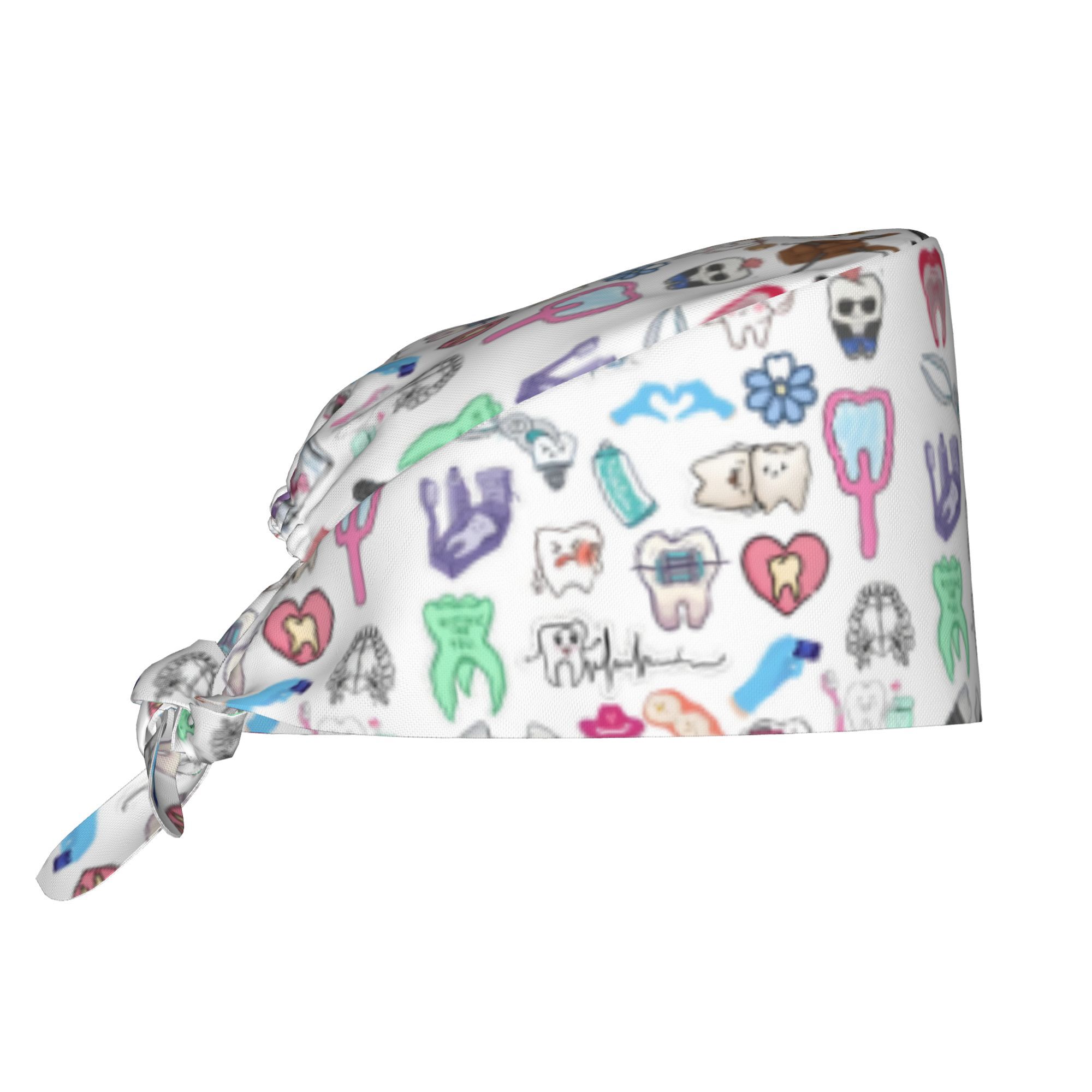 TEMU 1 de una gorra de enfermera estampada, un elegante pañuelo para hombres y mujeres, con un diseño y trasero ajustable, ideal como gorro de chef y