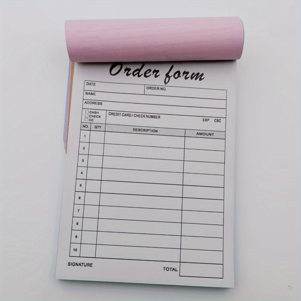 Image of 1pc Thank You Receipt Books With Cardboard, 2-part Small Business Carbon-free Invoice Book 3.7x5.1 Inches(set Of 50) Order Book Receipt Books Invoice Book For Business
