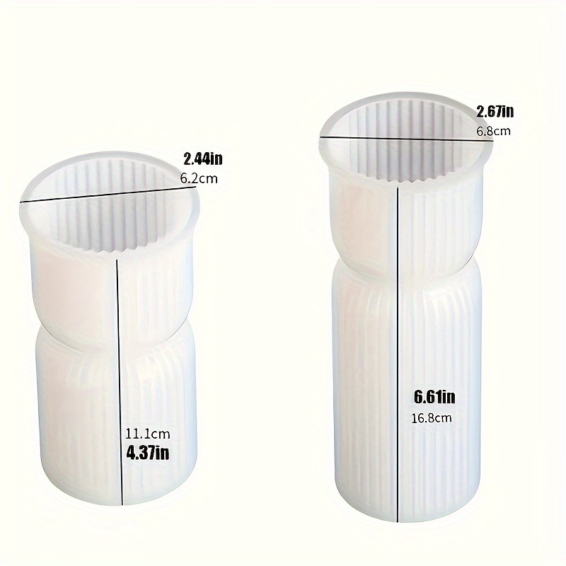 E-shop [Harzform] 2 Stk. elegante weiße gerippte Kerzenformen – DIY Epoxidharz-Kerzenhalter mit einzigartigem texturiertem Design, für Geschenk,