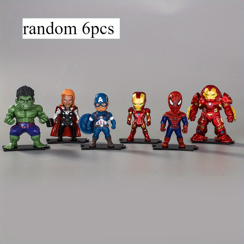 TEMU 6/12pcs Avengers Handlers: Iron, Herringbone, Thunder, , And Figures - Pvc Material, Collectible Action Figures For Fans, Accessories | Action