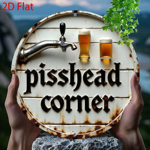 2d flat 2d flat 1pc vintagepisad corner round wooden sign double sided self 20 32x20 32cm vintage wall art with imitation beer perfectly suitable for home bar decoration wall decor humorous sign