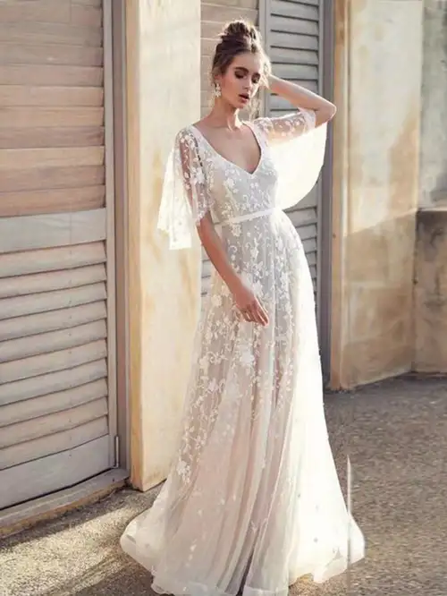 New Elegant Women'S Deep V *-Length Dress with Lace Backless Design for */Summer 2025 Evening Collection New Elegant Women'S Deep V *-Length Dress with Lace Backless Design for */Summer 2025 Evening Collection