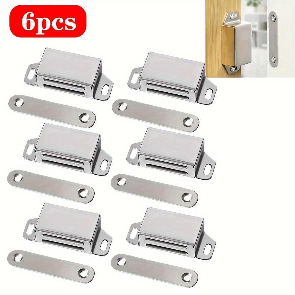 2/6/12 Sets Stainless Steel Mini Magnetic Cabinet And Door Latch/catch Closer, Hardware Additions For Cabinets, Shoe Cabinets And Door Cabinets