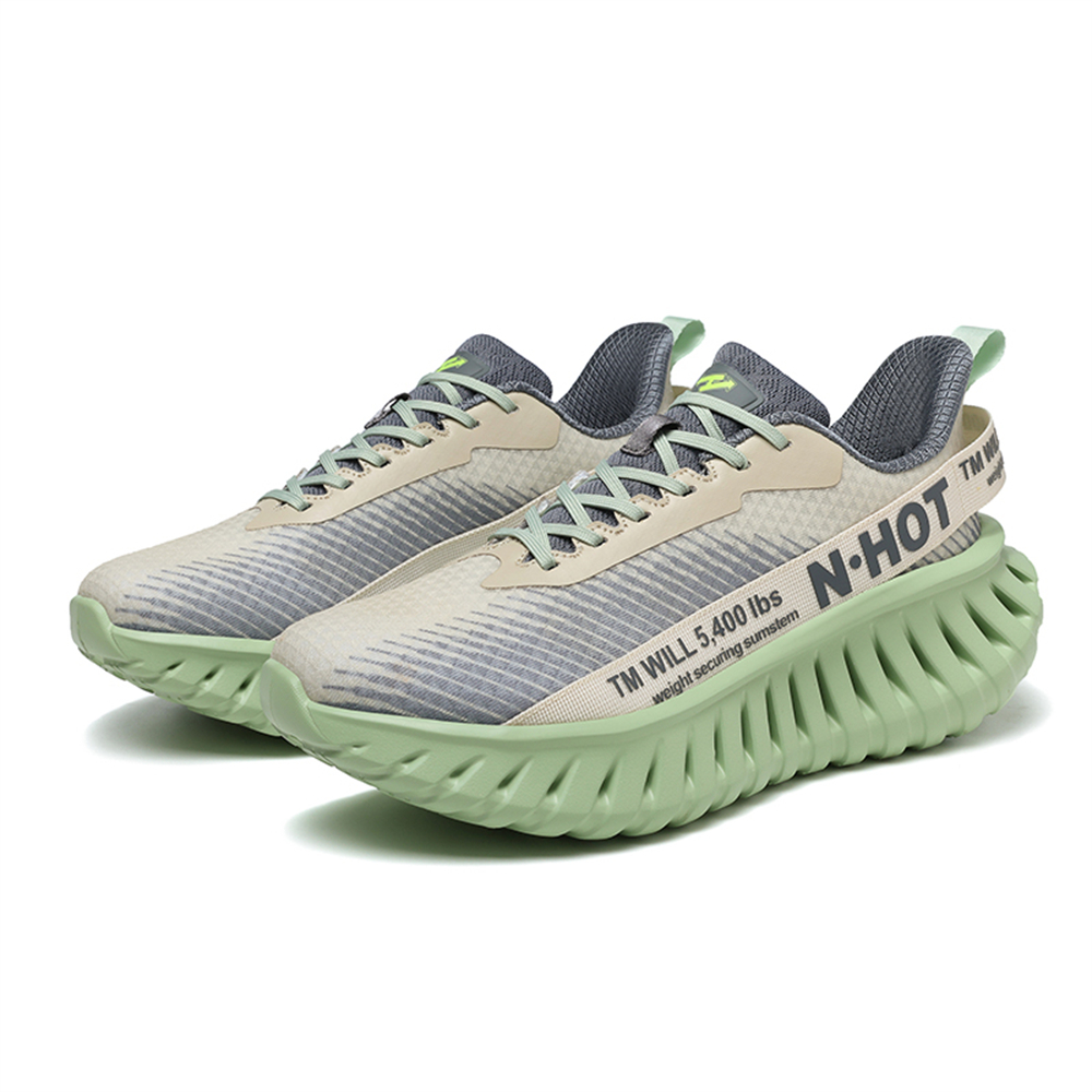 [Sneakers] Men'S Women'S Road Running Shoes, Thick Sole Casual Athletic Shoes for Men, Teenager Outdoor Sports Design, Comfortable Breathable Fabric Upper, Cushioning Shock-Absorbing MD Sole, Non-Slip And Wear-Resistant, Low-Top Lace-Up Closure