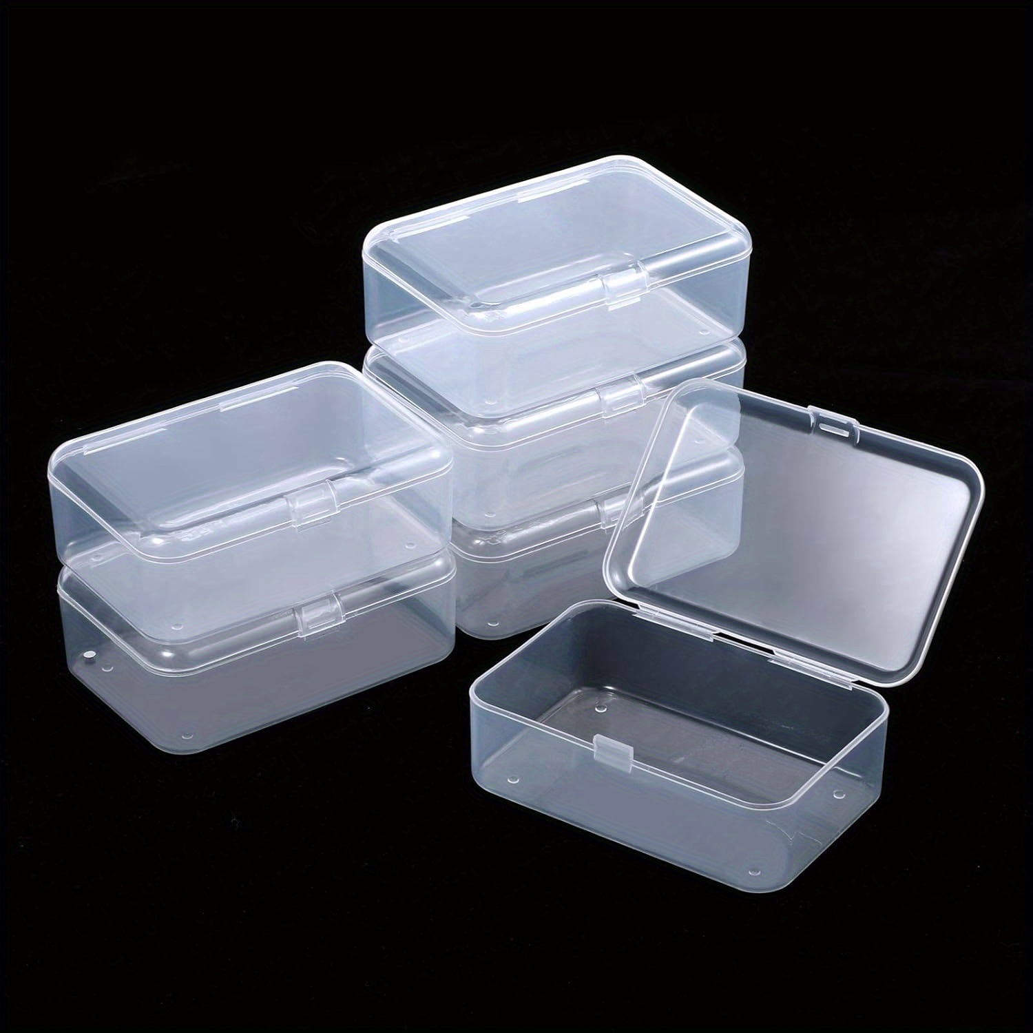 

Boîtes de rangement en plastique transparent de 6 paquets avec couvercles - Contenants organisateurs portables polyvalents pour les manuels, les perles, les outils et accessoires, bidons