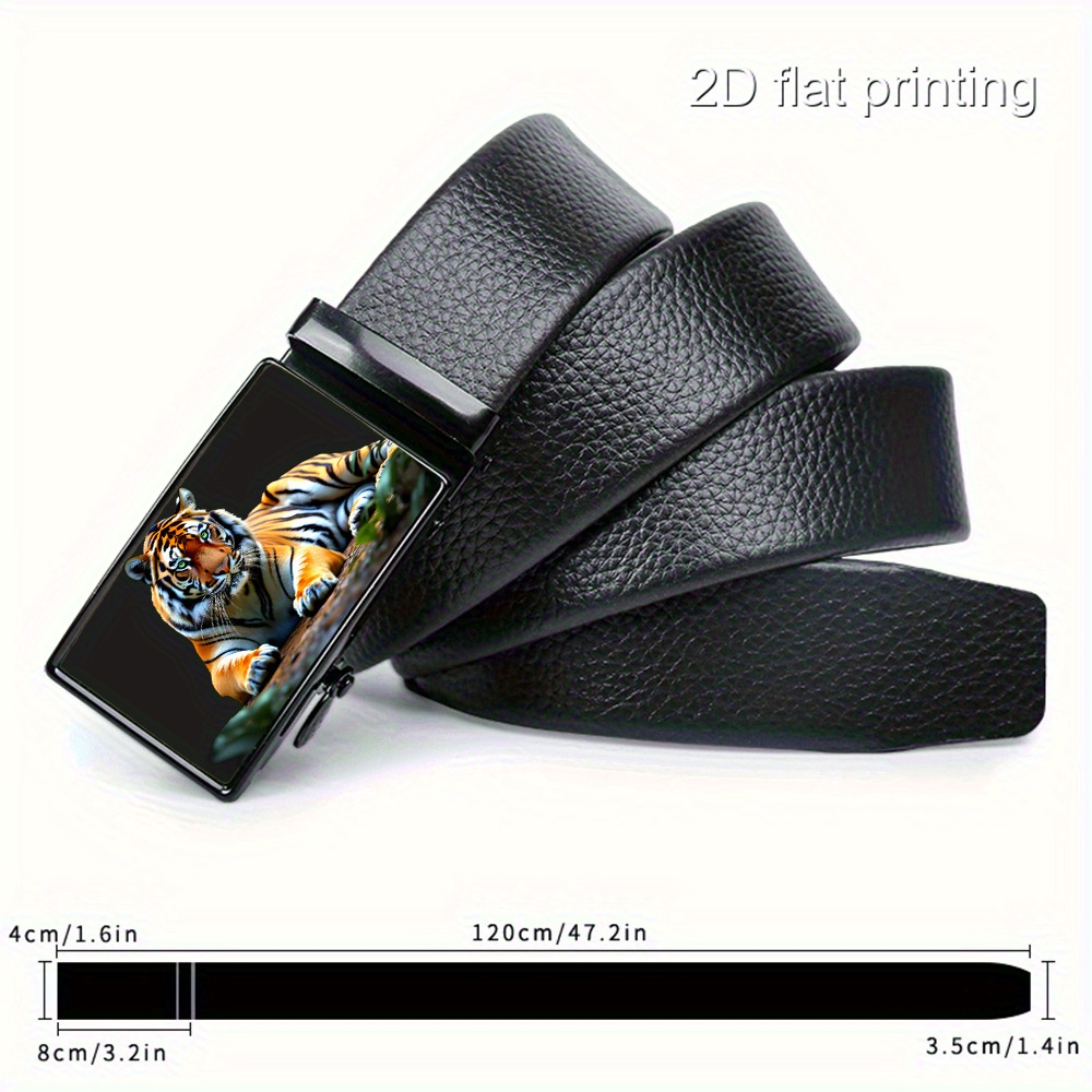 E-shop Einteiliger 2D Eleganter Tier- Naturmotiv-Kunstdesign – Langlebiger Hochwertiger Exquisiter Gürtel, Herren-Schiebegürtel, Verstellbarer