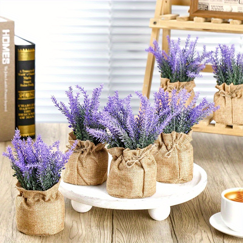 2 stck kleine knstliche topf lavendel kleine sackleinen - Temu Germany