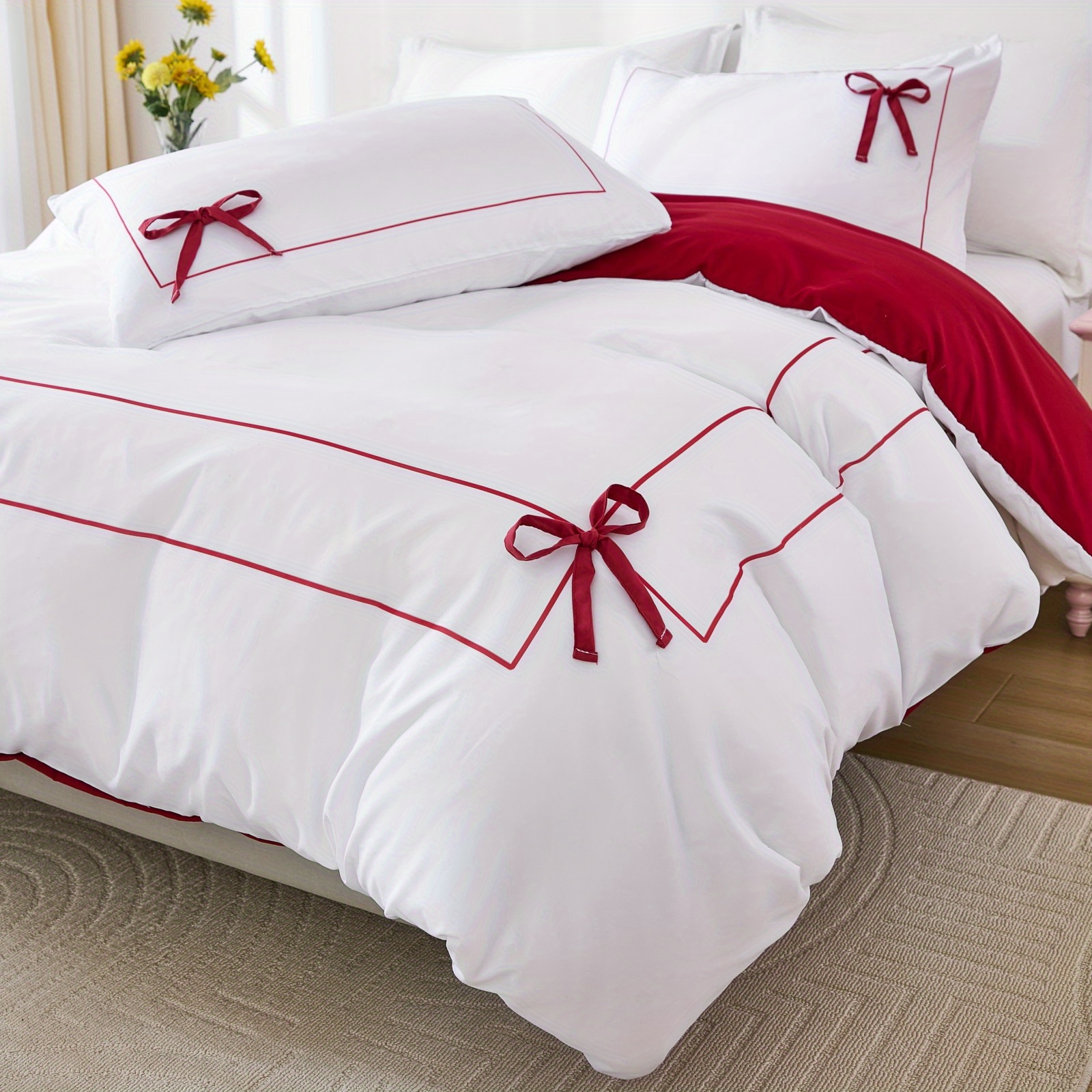 3st rosröd slips påslakanset polyester - Temu Sweden