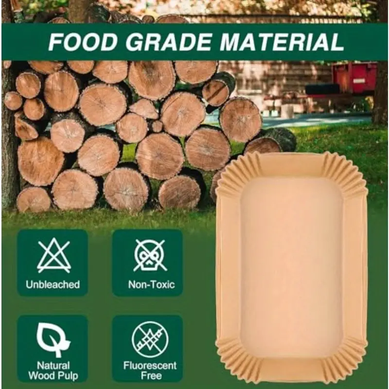 150pcs dual air fryer liners non stick oil proof waterproof parchment paper sheets 8 6x5 5 inches compatible with 2 basket air fryers microwave oven bbq design reduced ideal for home parties and on the go cooking party cooking supplies nonstick liner heatresistant material disposable baking liners party hosts Product details 4