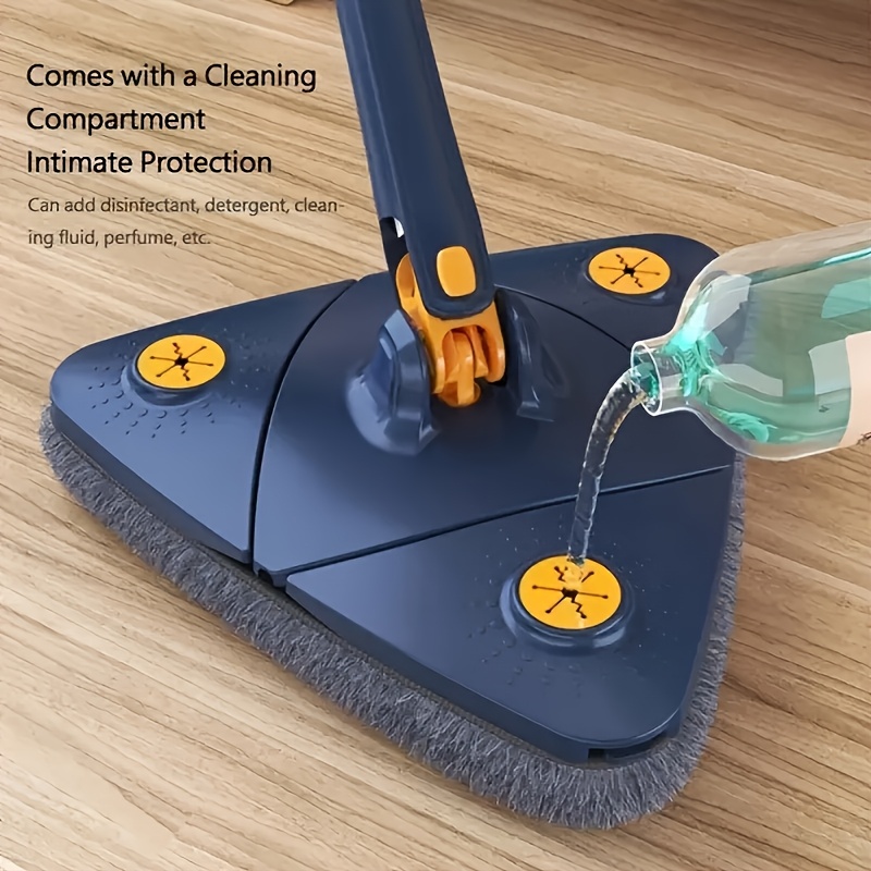 [360&deg; Rotating Mop] 3pcs Mop Cloth/1 Set Mop And Cloth Triangular 360&deg; Rotating Mop With Long Handle, Wet/dry Dual-use Floor, Wall, Ceiling, Corner Cleaning Tool For Living Room - No Battery Needed