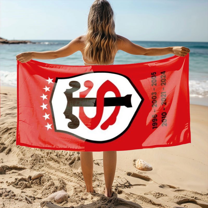 TEMU Serviette de plage motif Toulouse français, plage festive, anti-taches et à séchage rapide, voyage, natation, piscine, serviette de plage multi-