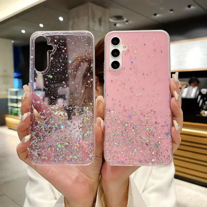 Fashion Starry Sky Sparkling Powder Phone Case for Galaxy A56 A36 A26 A16 A15 A35 A55 A54 A34 A14 5G