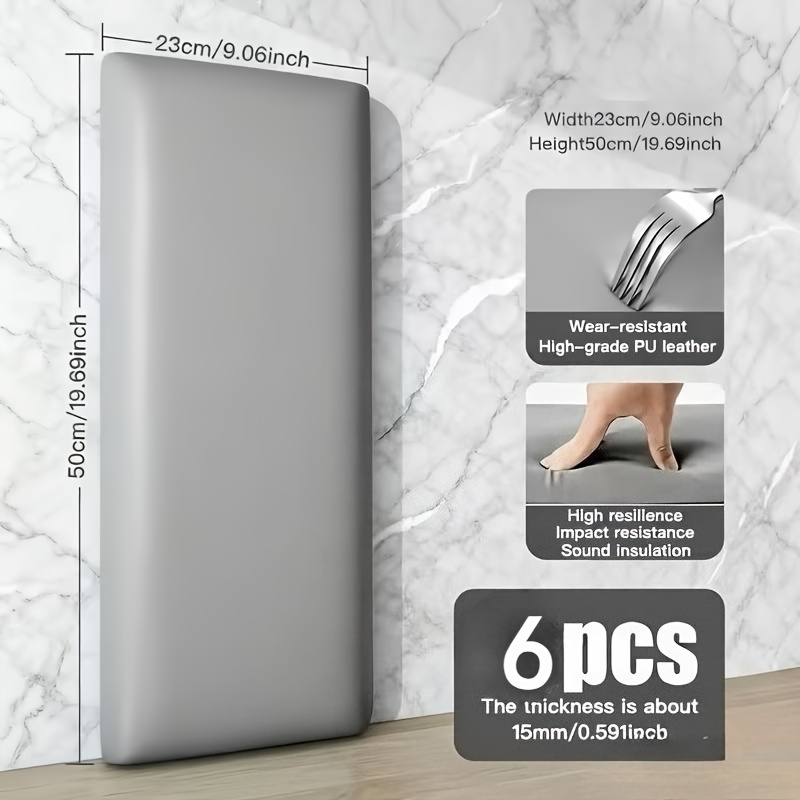 6-pack Self-adhesive Heat-resistant 3d Wall Panel, 13mm Thick Xpe Board - , Warm Bedroom Headboard , Modern Home Decor