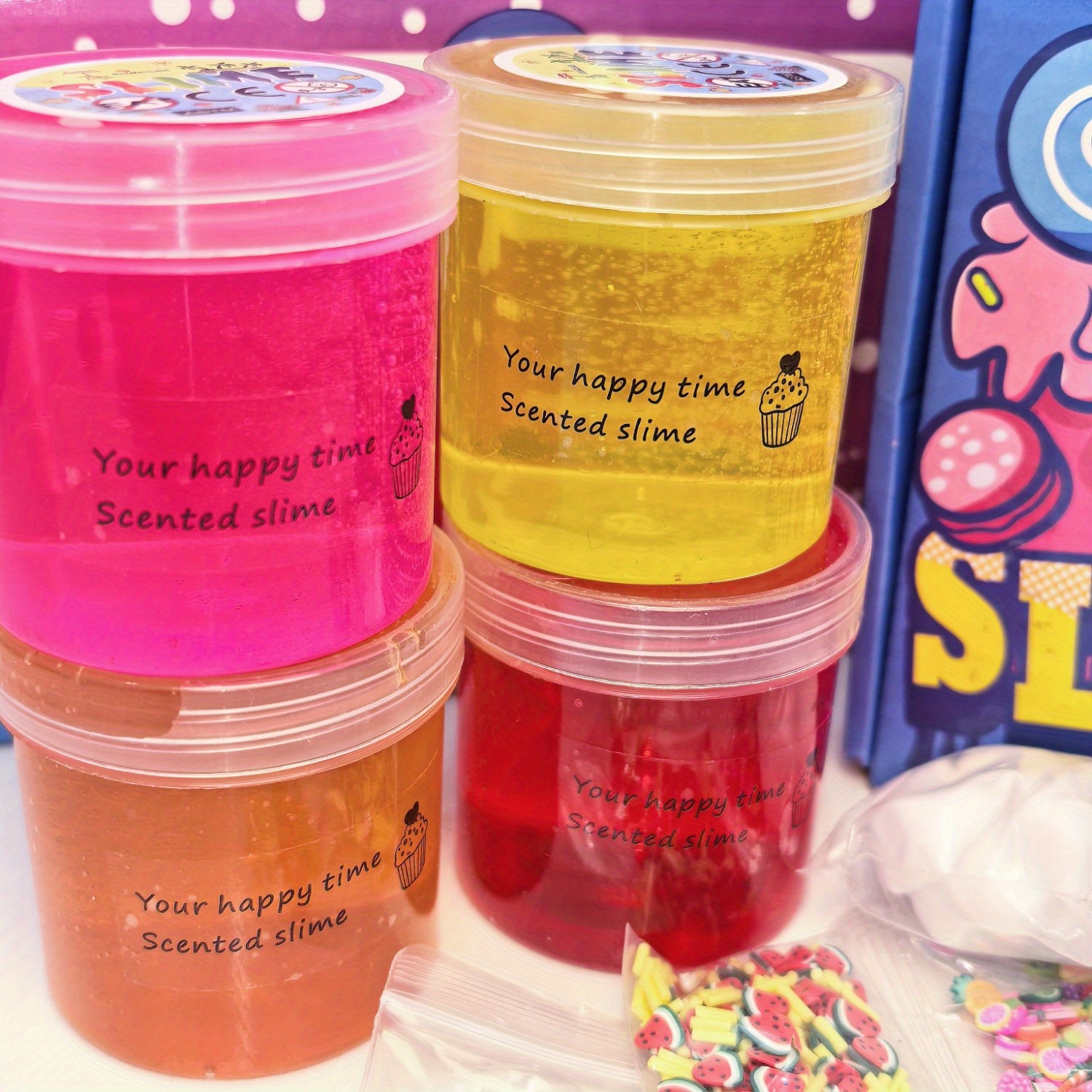4pcs Crystal Slime Party Favors Kit | Easter & Spring DIY Craft Gift For Kids | Multi-Item Party Favor Packs (Non-Toxic & Super Soft) | Perfect For Easter Egg Hunts & April Fools' Day Fun
