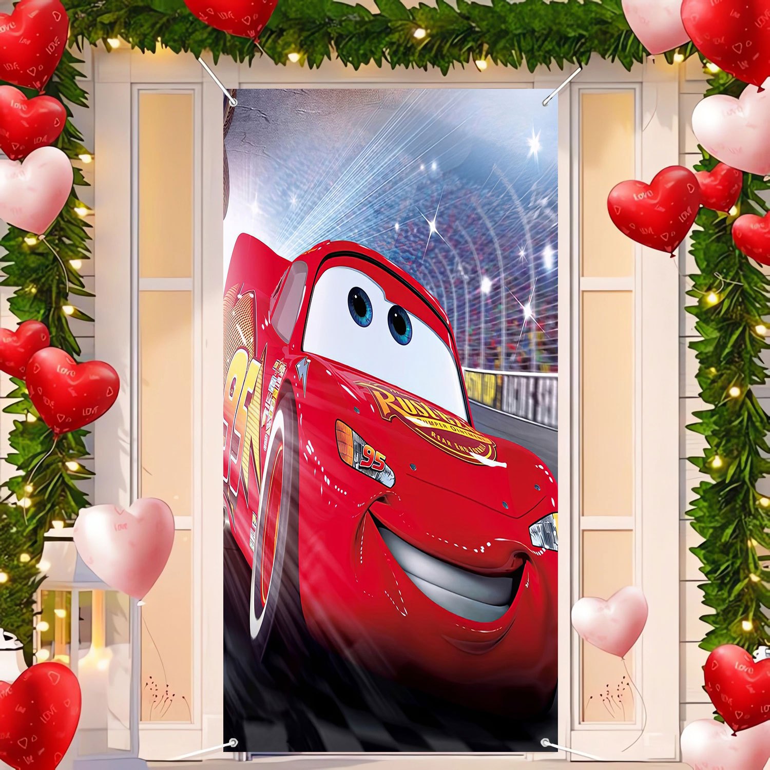 

2d Door Banner 1pc Classic Automobile Polyester Door Banner, Wall Mountable, No Electricity Needed, Indoor/outdoor Party Decoration, 35.4 X Inches, Featherless