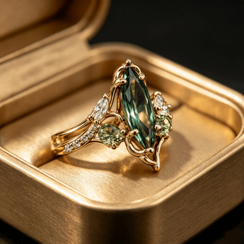 TEMU 1pc Of Women' Ring, Featuring A Marquise-cut Synthetic Synthetic Zirconia Inlay Design. This Elegant And Ring Is Suitable For Daily Commutes,