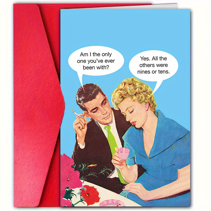 

1pc, Humorous Valentine's Day Greeting Card (4.7x7.1 Inches), High-quality Paper, Unusual , Suitable For Husband, Wife, Him Or Her, Anniversary, Envelope Included