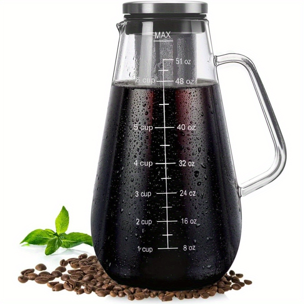 

51oz Cold Brew Coffee Maker, Tea Infuser With Sealing Lid And Tall Bo Ro Carafe, 51 Oz/ 1.5l