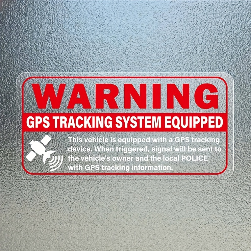 

1pc High-quality Self-adhesive Pvc Gps Tracking Warning Decal - Waterproof Security Alarm Sticker For Vehicle Windows And Doors, Anti-theft Alert Sign