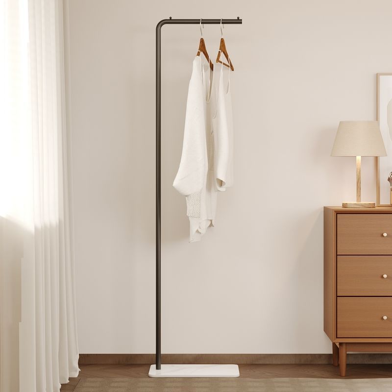 1pc Italian-Style Floor Standing Clothes Rack with Hooks Portable,  Freestanding Metal Clothes Hanger for Bedroom, Living Room, and Home  Organizati - Main Image