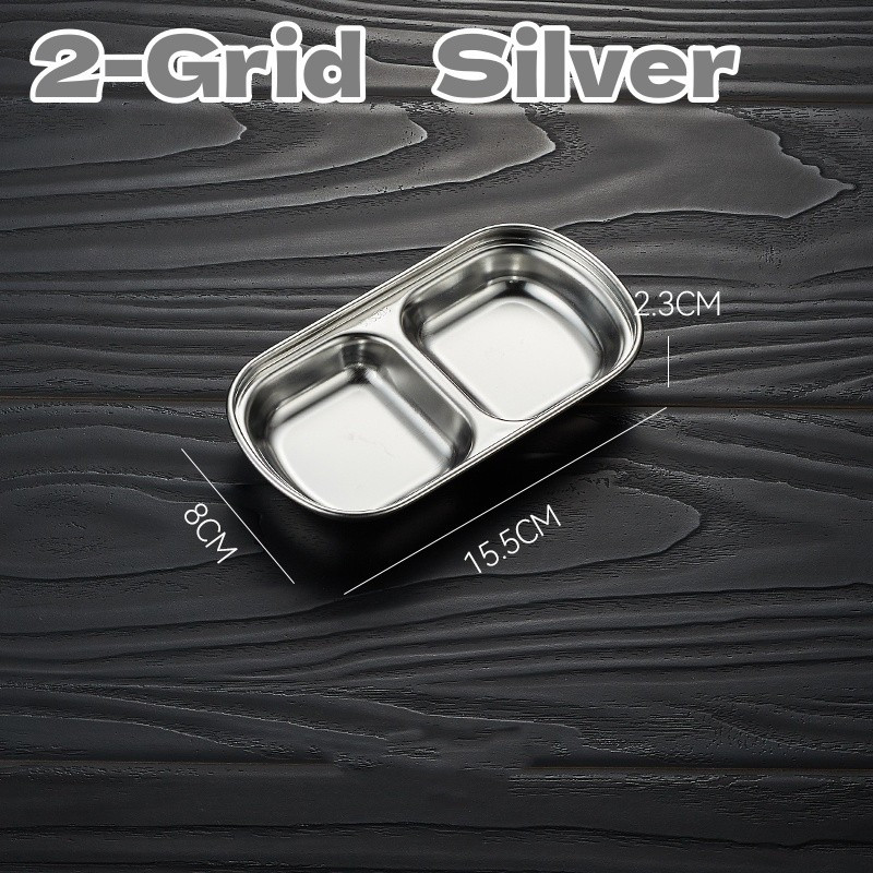 TEMU Korean Samgyupsal Saucer Stainless Steel Sauce Dish Seasoning Dish Dipping Bowl Vinegar Soy Plate