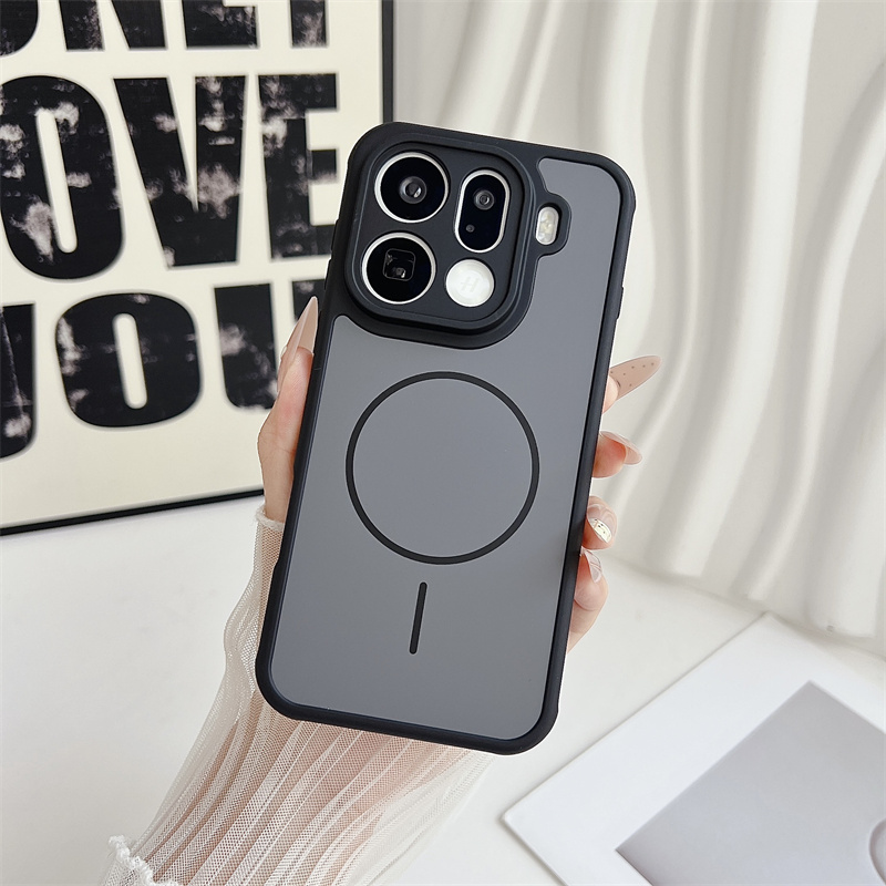 TEMU Phone Case: Color-block Magnetic Case For Oppo Find X9 Pro, Unisex, Minimalist Protective Cover With Precision Cutouts, Niche Design