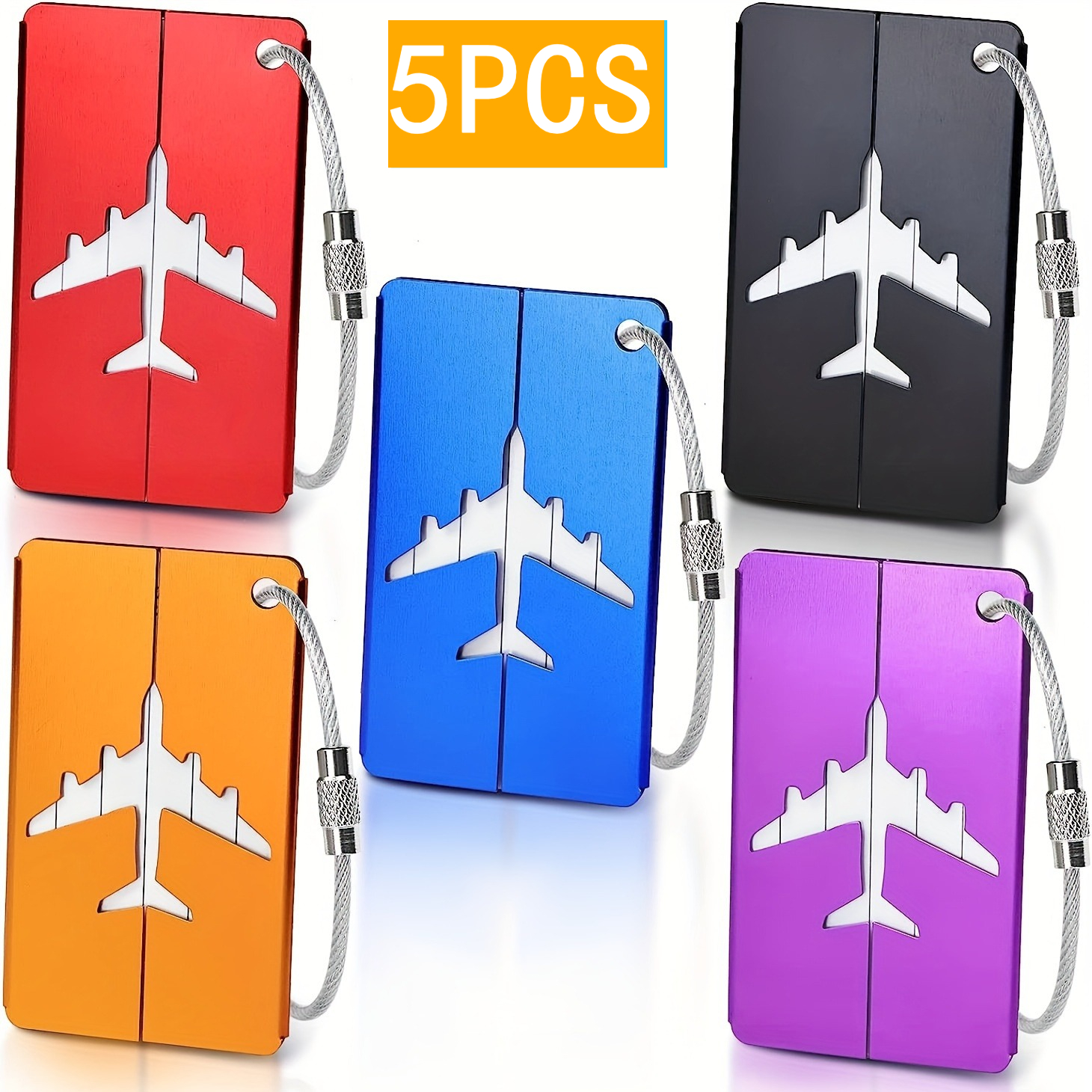 Image of 5-pack Versatile Travel Luggage Tags | Easy-to-identify, Stylish And For New Year, Thanksgiving, Birthday Gifts