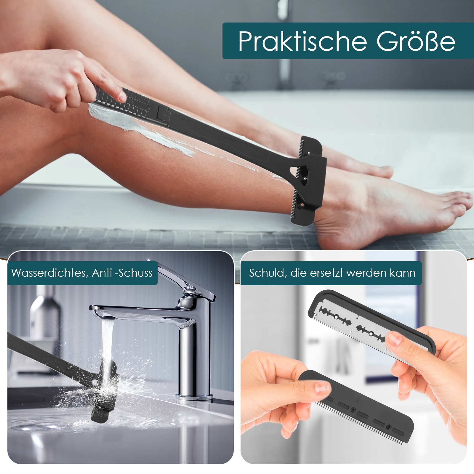Men's Back Hair Trimmer with 5 Blades and Adjustable Long Handle