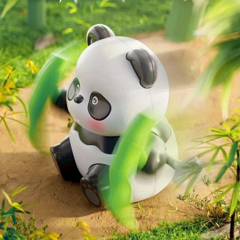 wind up panda   shaped educational interactive with green leaves parent child bonding activity babys motor skills development cute stuffed animal for toddlers kids