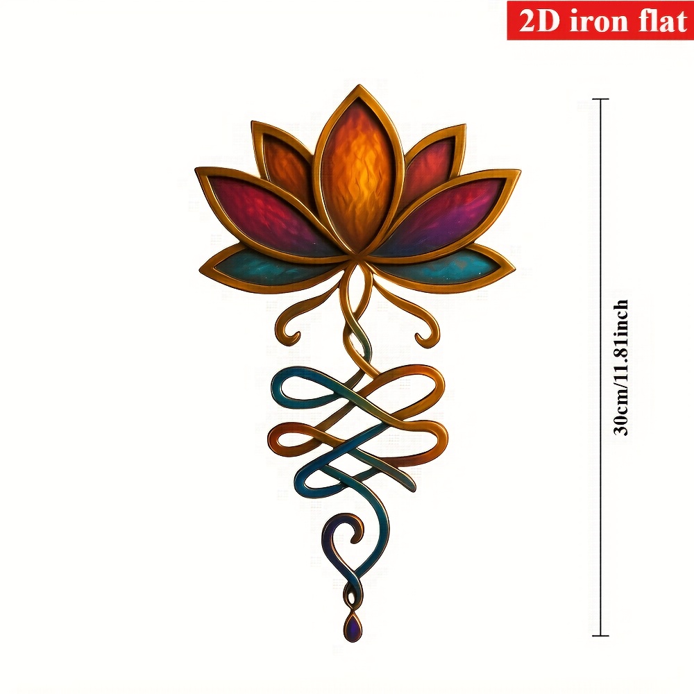 TEMU 2d Flat - [2d Flat] 2d Plane, 1pc Acrylic Bohemian Lotus Wall Art Decoration, Suitable For Outdoor Use, Very Suitable For Garden, Terrace Or