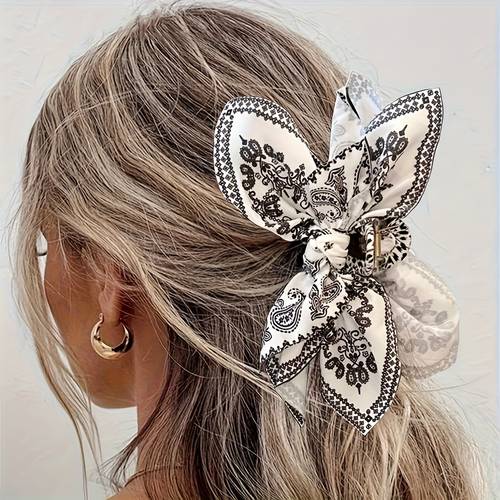 random color retro bow hair clip anti slip hair clip clip to hair clip bohemian style womens jewelry making supplies
