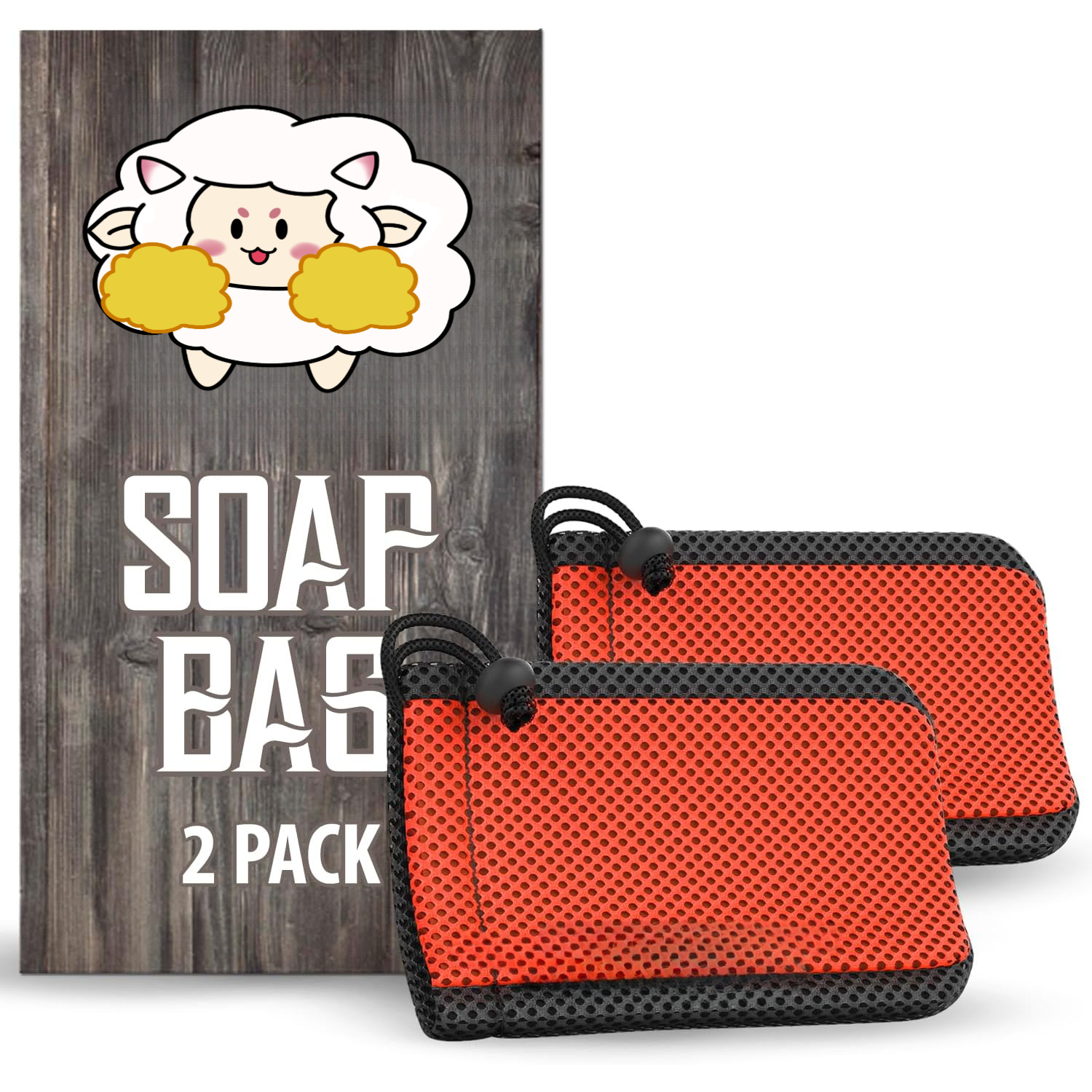 TEMU Drawstring Soap Bag - Mesh Soap Protection Bag - Red Mesh Exfoliating Body Brush - , Hangs To Dry, Reusable