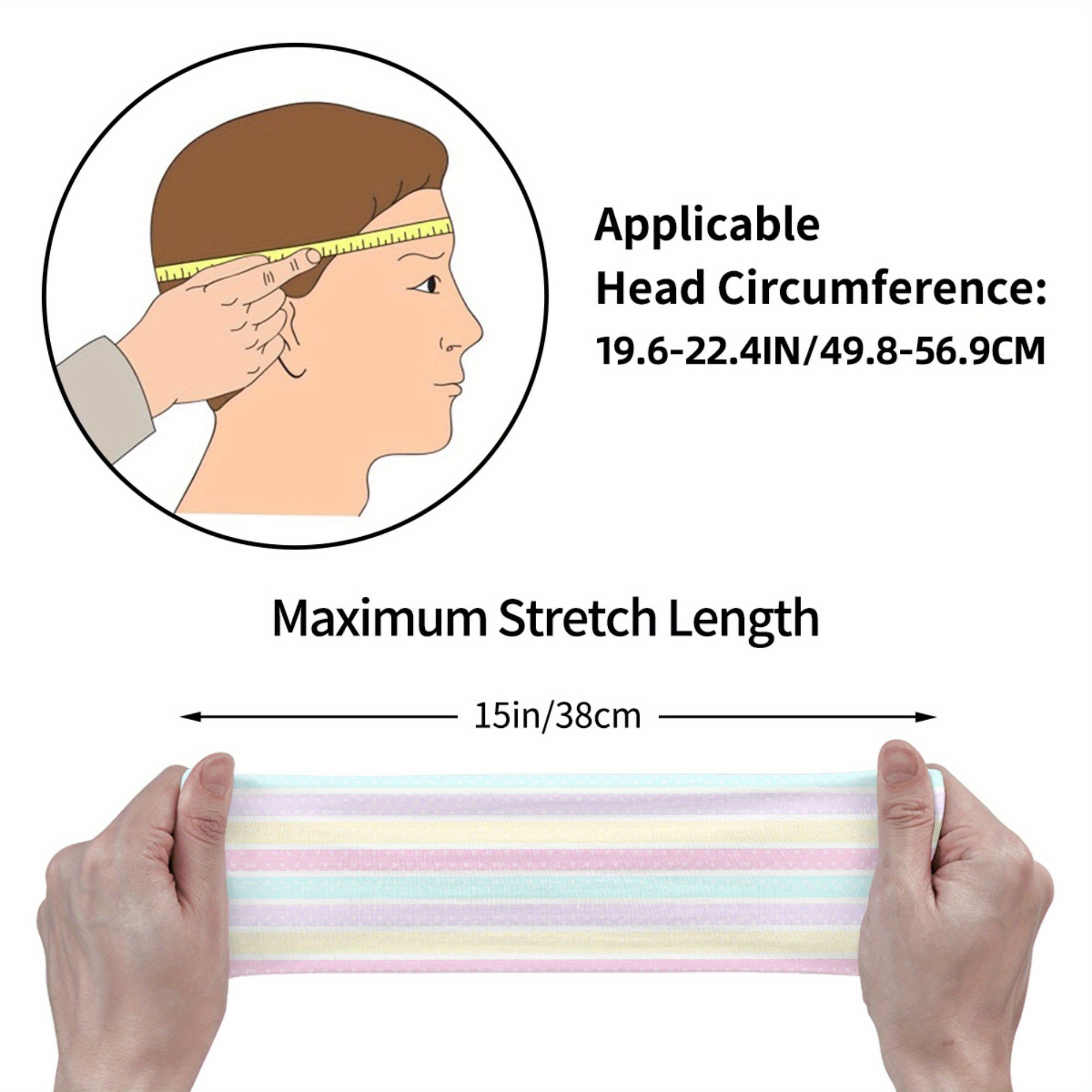Pastel Stripes Headband Soft Non Slip Hairband Mint Green Pink