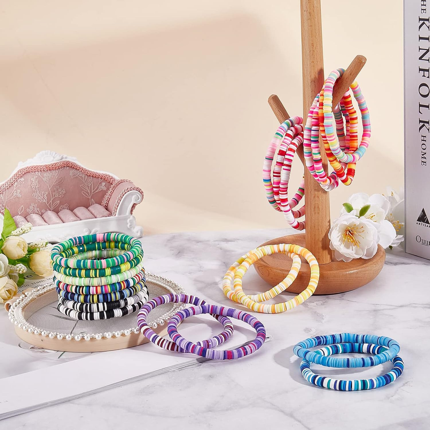 6/7Pcs Colorful Bohemia Stackable Seed Bead Bracelets Handmade Multilayer Rainbow