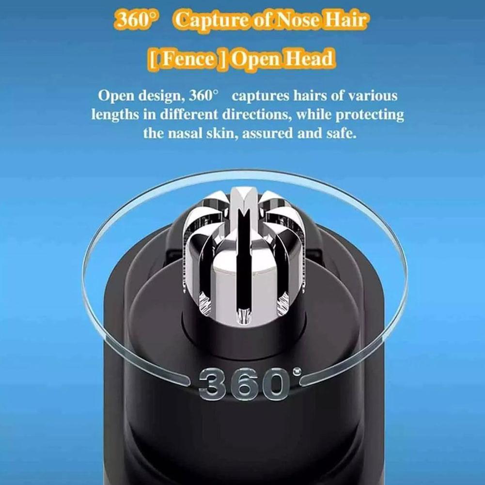 1pc recortadora de vello nasal y auricular con pantalla LED, adecuada para hombres y mujeres, sin dolor e inalámbrica USB rechargeable; cortapelos profesional doble filo - ()