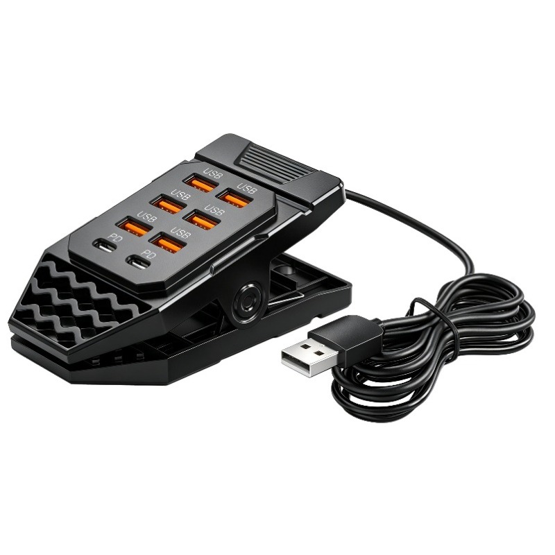 TEMU USB 8-en-1 à , 6 USB-A et 2 PD Type-C, adaptateurs multi-ports à charge rapide, câble long de 39,37 pouces à pour bureau, rallonge USB, station