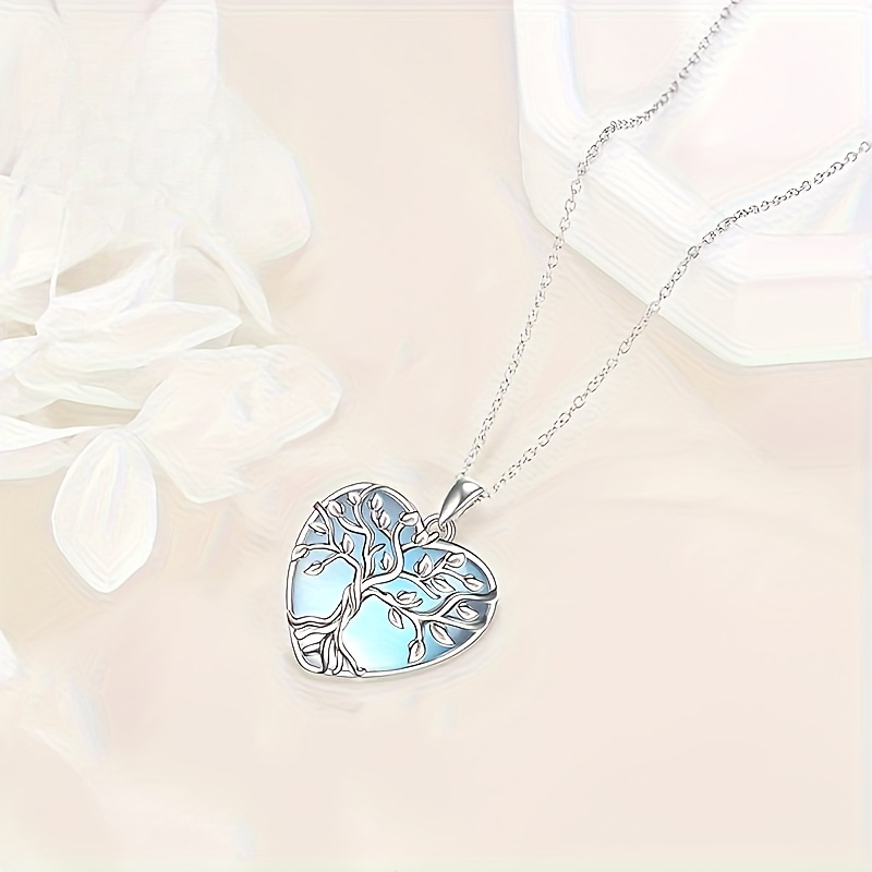 Image of Tree Of Necklace With Heart-shaped Inlay, Perfect For Festive Weddings, Banquets, And Parties Back-to-school Thanksgiving Oktoberfest Halloween Christmas Black Friday Gifts