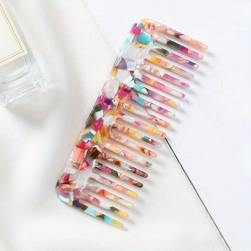TEMU Professional Hair Styling Portable Comb Hair Dye Brush Comb Salon Barber Hairdressing Additions Colorful Acetate Hair Comb Detangling Brush Hair