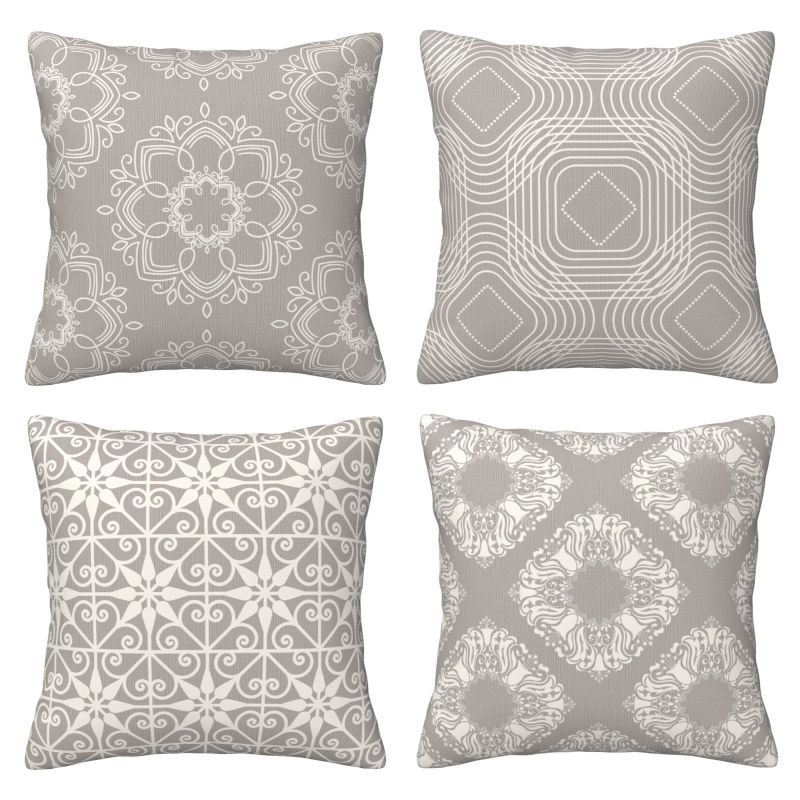 

4-pack Modern Geometric Throw Pillow Covers, Cases With Zipper, Machine Washable, Decorative Pillowcases For Sofa, Couch, Bedroom, Living Room - Single-sided Print (no Filling)