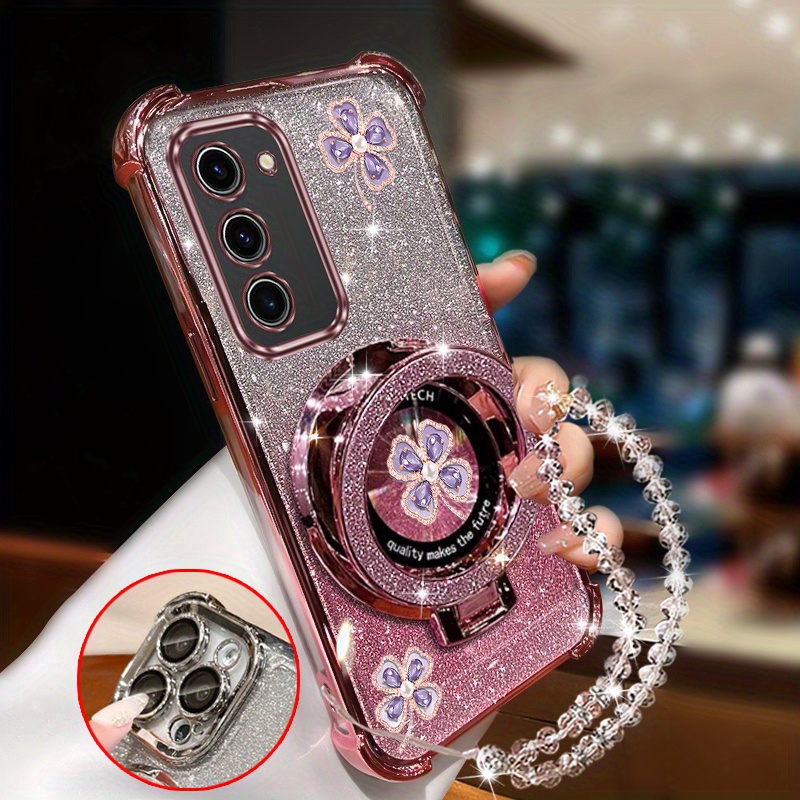TEMU Étui de téléphone pour Samsung Galaxy S23 avec magnétique brillant et , offrant une protection à l'épreuve des chocs avec un anti-coups
