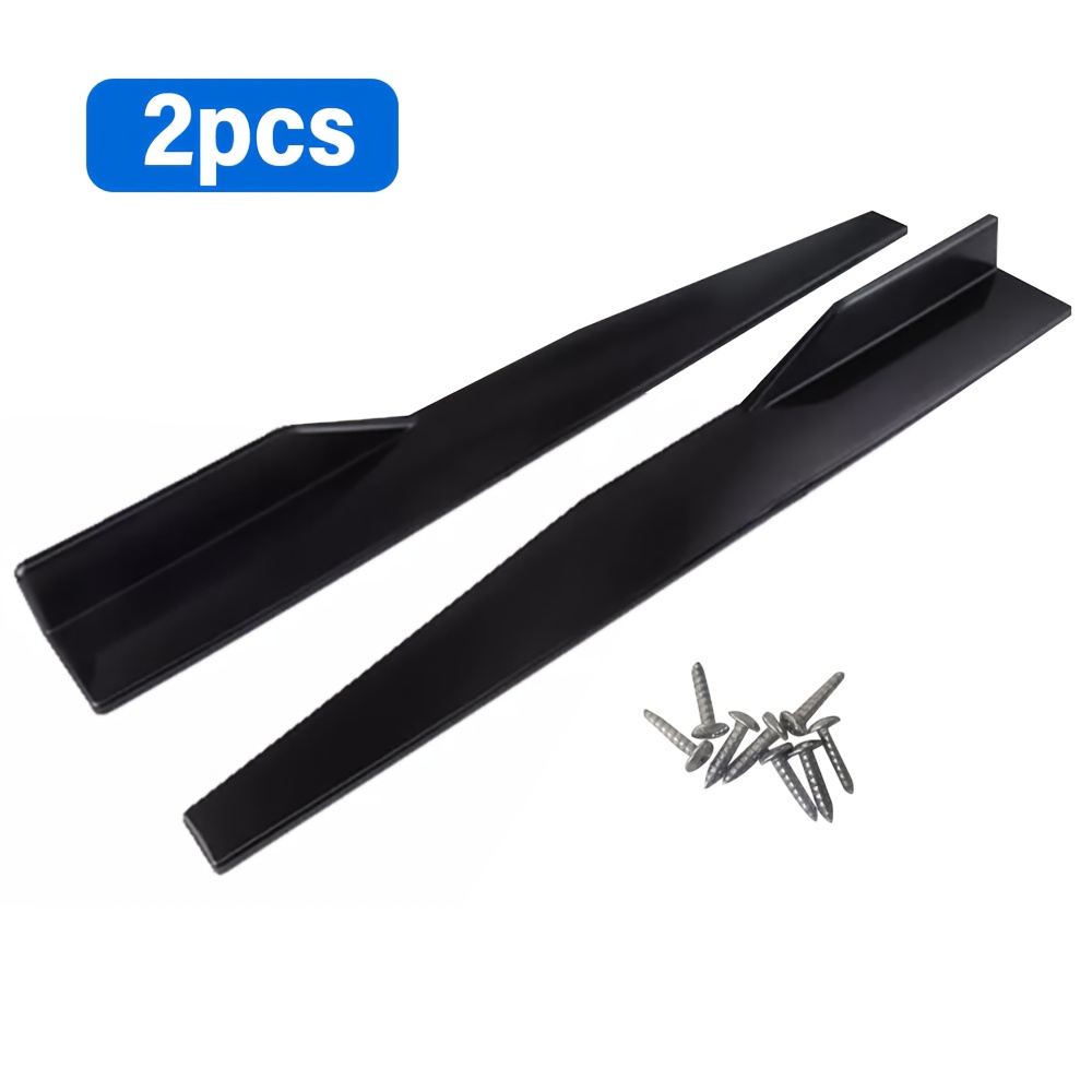 TEMU 2pcs Universal Car Side Skirts- Scratch-resistant Abs Bumper Protectors, 74.5cm Black Exterior Trim Accessories With Screws For , Car Skirt,